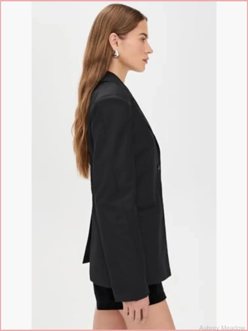 Women's Notch Lapel Blazer with Shoulder Pads - Lightweight Twill